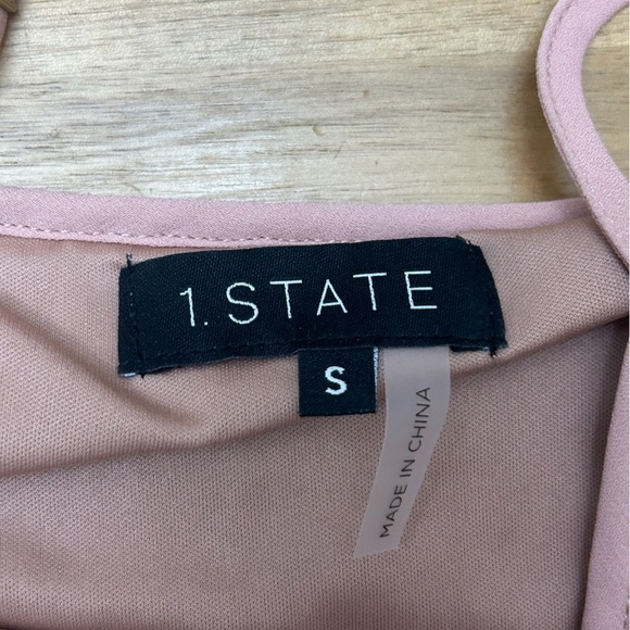 1. STATE Dramatic Pause Lustre Pink Nude Sequin Midi Adjustable Strap Slip Dress - Picture 5 of 10